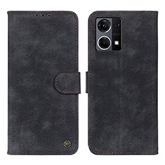 Funda de Cuero Cartera con Soporte Carcasa N03P para Oppo F21 Pro 4G Negro