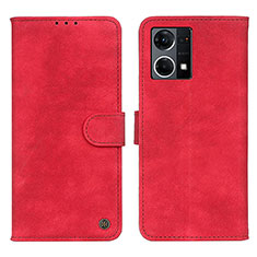 Funda de Cuero Cartera con Soporte Carcasa N03P para Oppo F21 Pro 4G Rojo