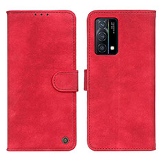 Funda de Cuero Cartera con Soporte Carcasa N03P para Oppo K9 5G Rojo