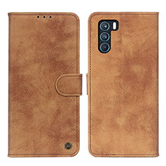 Funda de Cuero Cartera con Soporte Carcasa N03P para Oppo K9 Pro 5G Marron