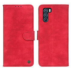 Funda de Cuero Cartera con Soporte Carcasa N03P para Oppo K9 Pro 5G Rojo