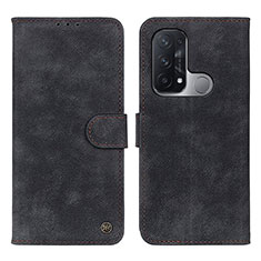 Funda de Cuero Cartera con Soporte Carcasa N03P para Oppo Reno5 A Negro