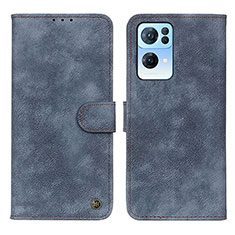 Funda de Cuero Cartera con Soporte Carcasa N03P para Oppo Reno7 Pro 5G Azul