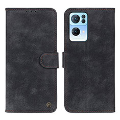 Funda de Cuero Cartera con Soporte Carcasa N03P para Oppo Reno7 Pro 5G Negro