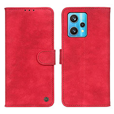 Funda de Cuero Cartera con Soporte Carcasa N03P para Realme 9 4G Rojo