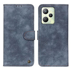 Funda de Cuero Cartera con Soporte Carcasa N03P para Realme C35 Azul