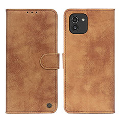 Funda de Cuero Cartera con Soporte Carcasa N03P para Samsung Galaxy A03 Marron