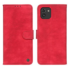 Funda de Cuero Cartera con Soporte Carcasa N03P para Samsung Galaxy A03 Rojo