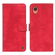 Funda de Cuero Cartera con Soporte Carcasa N03P para Samsung Galaxy A22 5G SC-56B Rojo