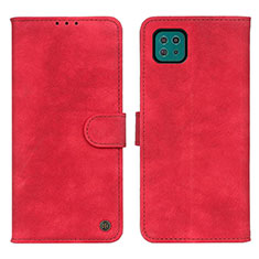 Funda de Cuero Cartera con Soporte Carcasa N03P para Samsung Galaxy F42 5G Rojo