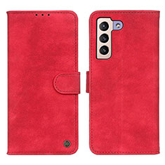 Funda de Cuero Cartera con Soporte Carcasa N03P para Samsung Galaxy S21 FE 5G Rojo