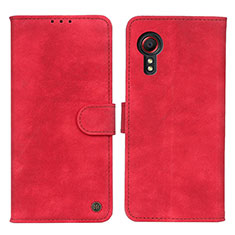 Funda de Cuero Cartera con Soporte Carcasa N03P para Samsung Galaxy XCover 5 SM-G525F Rojo