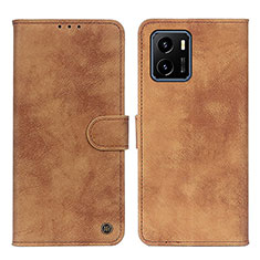 Funda de Cuero Cartera con Soporte Carcasa N03P para Vivo Y10 t1 Marron