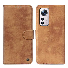 Funda de Cuero Cartera con Soporte Carcasa N03P para Xiaomi Mi 12 5G Marron