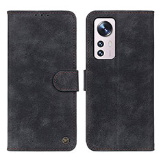 Funda de Cuero Cartera con Soporte Carcasa N03P para Xiaomi Mi 12 5G Negro