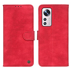 Funda de Cuero Cartera con Soporte Carcasa N03P para Xiaomi Mi 12 5G Rojo