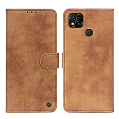 Funda de Cuero Cartera con Soporte Carcasa N03P para Xiaomi POCO C3 Marron