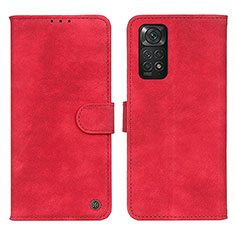 Funda de Cuero Cartera con Soporte Carcasa N03P para Xiaomi Redmi Note 11 4G (2022) Rojo