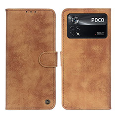 Funda de Cuero Cartera con Soporte Carcasa N03P para Xiaomi Redmi Note 11E Pro 5G Marron