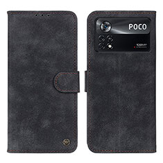 Funda de Cuero Cartera con Soporte Carcasa N03P para Xiaomi Redmi Note 11E Pro 5G Negro