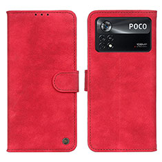 Funda de Cuero Cartera con Soporte Carcasa N03P para Xiaomi Redmi Note 11E Pro 5G Rojo