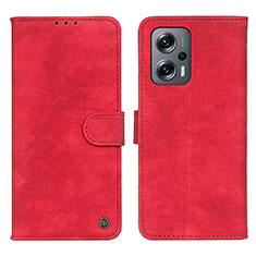 Funda de Cuero Cartera con Soporte Carcasa N03P para Xiaomi Redmi Note 12T Pro 5G Rojo