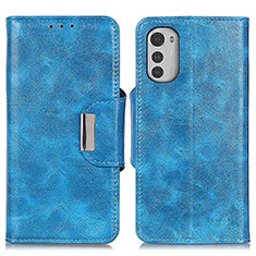 Funda de Cuero Cartera con Soporte Carcasa N04P para Motorola Moto E32s Azul Cielo