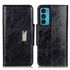 Funda de Cuero Cartera con Soporte Carcasa N04P para Motorola Moto Edge 20 5G Negro