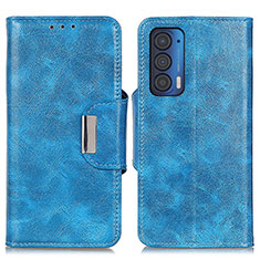 Funda de Cuero Cartera con Soporte Carcasa N04P para Motorola Moto Edge (2021) 5G Azul Cielo