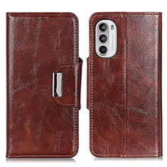 Funda de Cuero Cartera con Soporte Carcasa N04P para Motorola Moto Edge (2022) 5G Marron