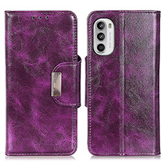 Funda de Cuero Cartera con Soporte Carcasa N04P para Motorola Moto Edge (2022) 5G Morado