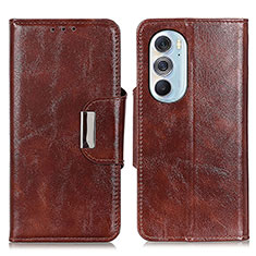 Funda de Cuero Cartera con Soporte Carcasa N04P para Motorola Moto Edge 30 Pro 5G Marron