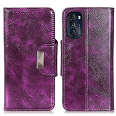 Funda de Cuero Cartera con Soporte Carcasa N04P para Motorola Moto G 5G (2022) Morado