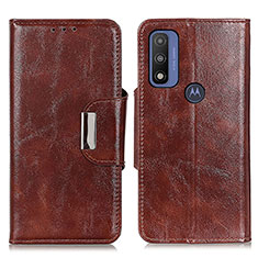 Funda de Cuero Cartera con Soporte Carcasa N04P para Motorola Moto G Pure Marron