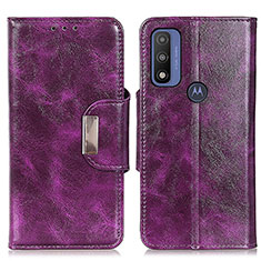 Funda de Cuero Cartera con Soporte Carcasa N04P para Motorola Moto G Pure Morado