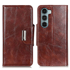 Funda de Cuero Cartera con Soporte Carcasa N04P para Motorola Moto G200 5G Marron