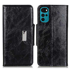 Funda de Cuero Cartera con Soporte Carcasa N04P para Motorola Moto G22 Negro