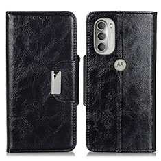 Funda de Cuero Cartera con Soporte Carcasa N04P para Motorola Moto G51 5G Negro