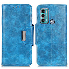 Funda de Cuero Cartera con Soporte Carcasa N04P para Motorola Moto G60 Azul Cielo