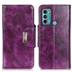 Funda de Cuero Cartera con Soporte Carcasa N04P para Motorola Moto G60 Morado