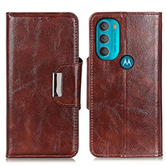 Funda de Cuero Cartera con Soporte Carcasa N04P para Motorola Moto G71 5G Marron