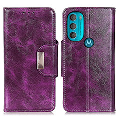 Funda de Cuero Cartera con Soporte Carcasa N04P para Motorola Moto G71 5G Morado