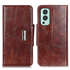 Funda de Cuero Cartera con Soporte Carcasa N04P para OnePlus Nord 2 5G Marron