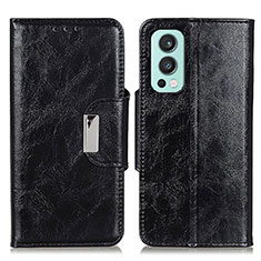 Funda de Cuero Cartera con Soporte Carcasa N04P para OnePlus Nord 2 5G Negro