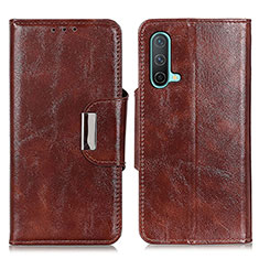 Funda de Cuero Cartera con Soporte Carcasa N04P para OnePlus Nord CE 5G Marron