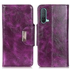 Funda de Cuero Cartera con Soporte Carcasa N04P para OnePlus Nord CE 5G Morado