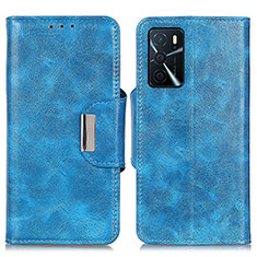 Funda de Cuero Cartera con Soporte Carcasa N04P para Oppo A16s Azul Cielo