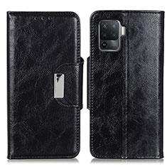 Funda de Cuero Cartera con Soporte Carcasa N04P para Oppo A94 4G Negro