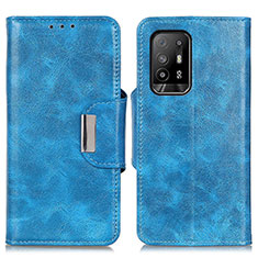 Funda de Cuero Cartera con Soporte Carcasa N04P para Oppo A95 5G Azul Cielo