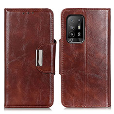 Funda de Cuero Cartera con Soporte Carcasa N04P para Oppo A95 5G Marron